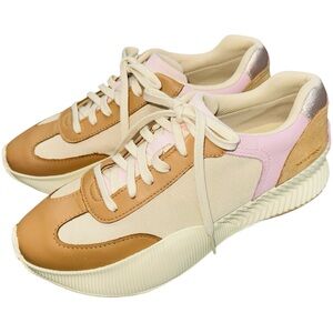 Sorel Size 9‎ Ona Waterproof Platform Lace Up Sneakers Beige Pink